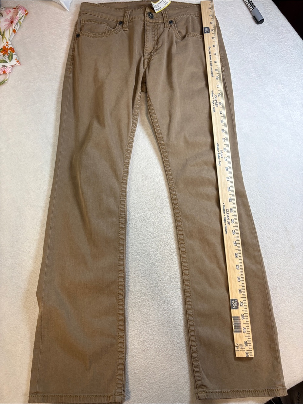 BKE Tan Leather Patch Pants